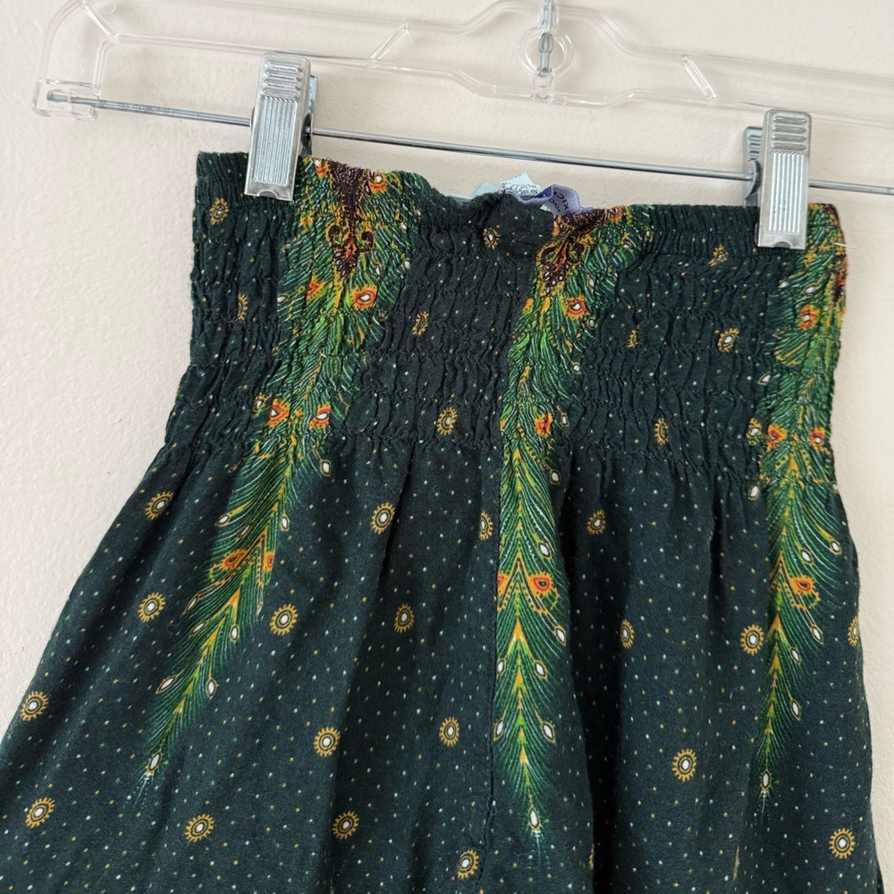 Girls Size 5 Boho Printed Harem Pants Smocked Paisley Peacock Mexicali Blues - Picture 7 of 12